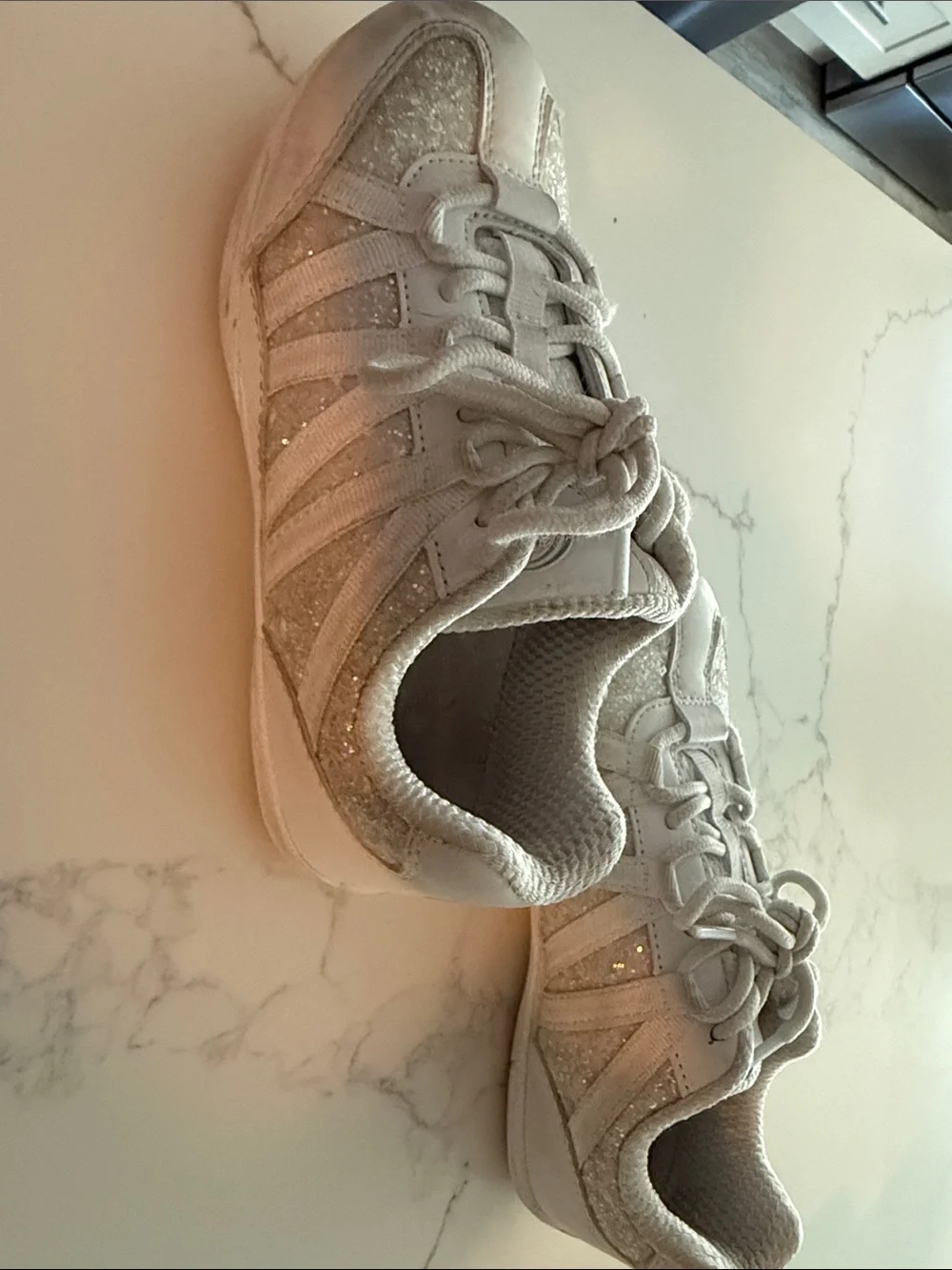 Women’s Glitter Athletic Sneakers - White